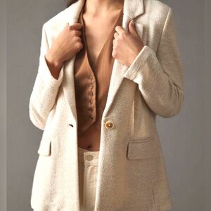 $138 Sanctuary for Anthropologie Knit Blazer in Creme, Medium, NWT